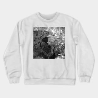 Picturesque Stone Bridge over Rocks Forest Creek, Alps Crewneck Sweatshirt